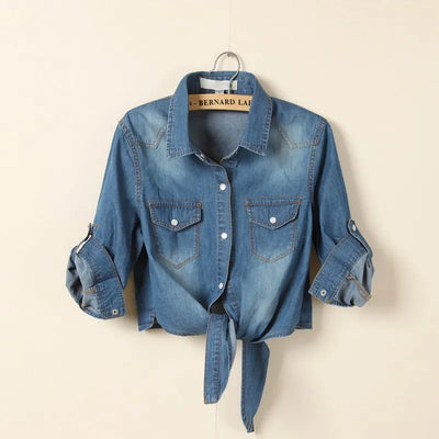 Women Denim Crop Top