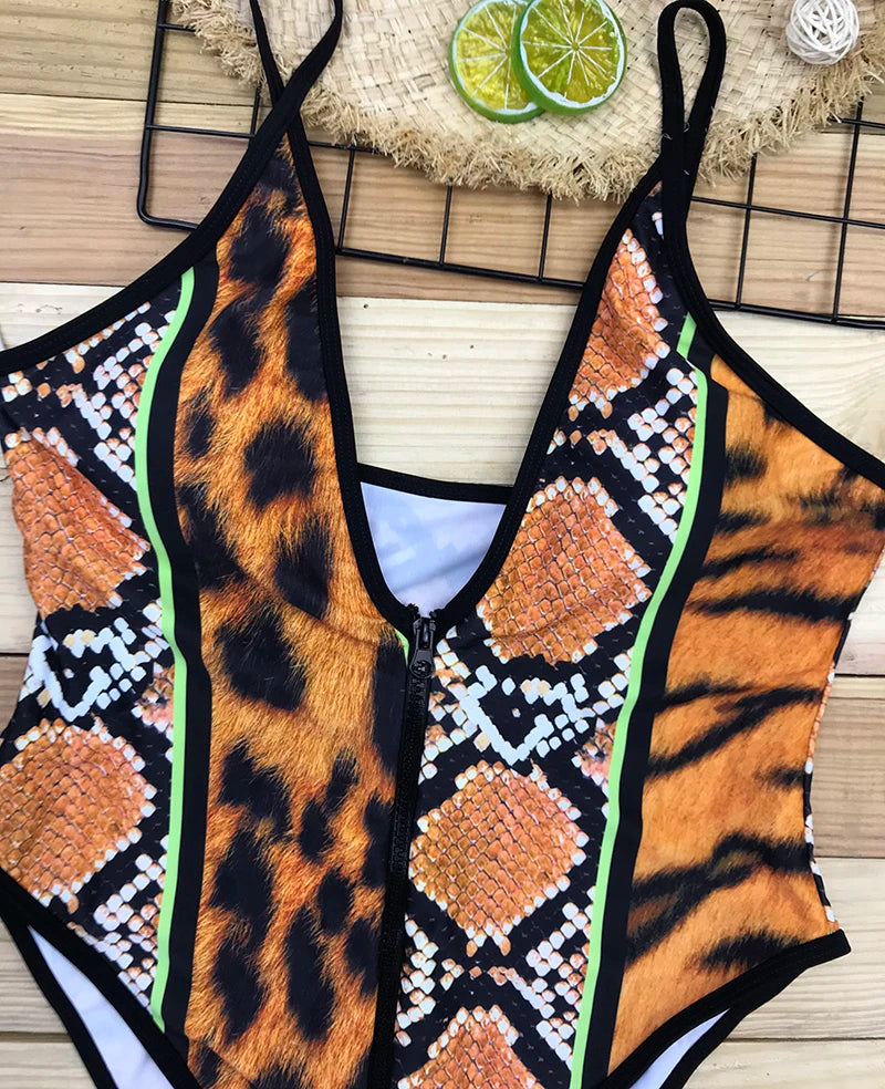 Women Animal Print Bathing Suit