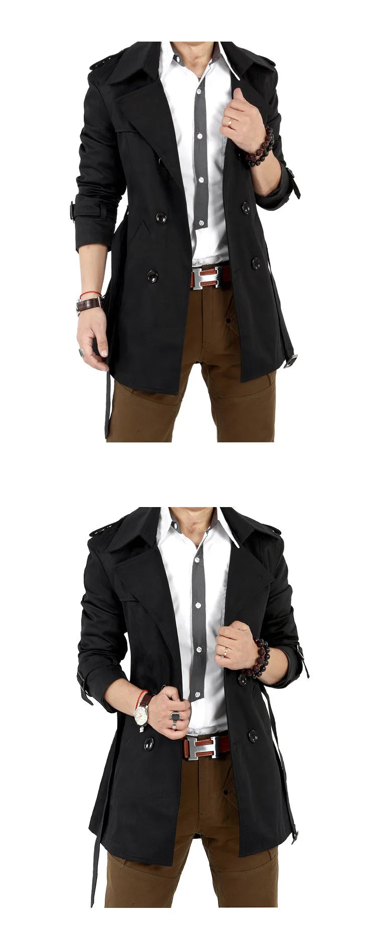 Men Retro Trench