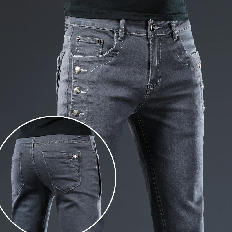 Men Rivet Jeans