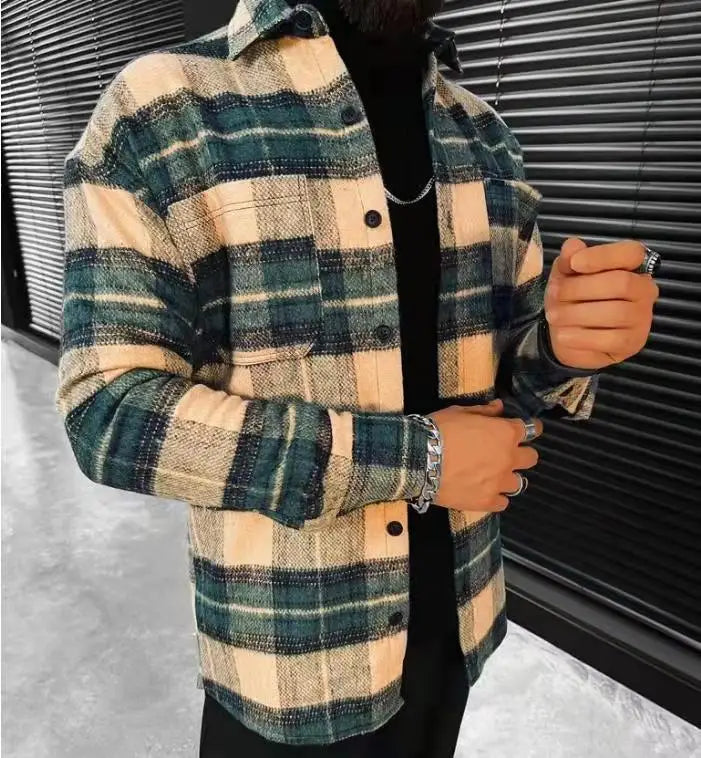 Men Plaid Shacket