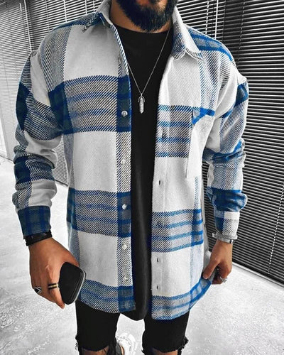 Men Plaid Shacket