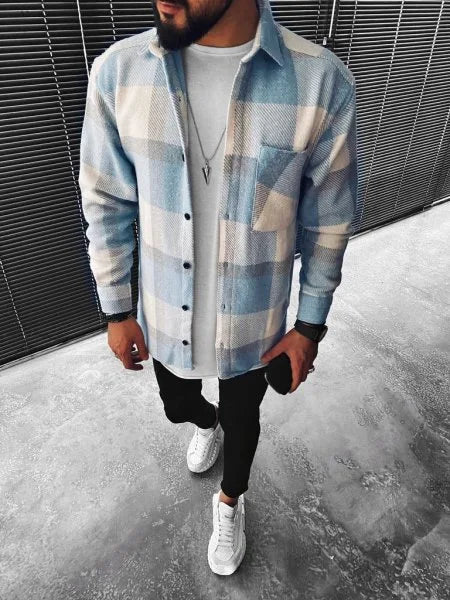 Men Plaid Shacket