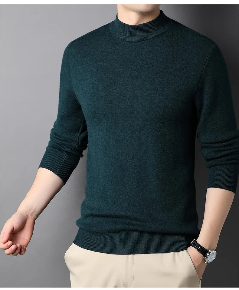 Men Mock Neck Pullover