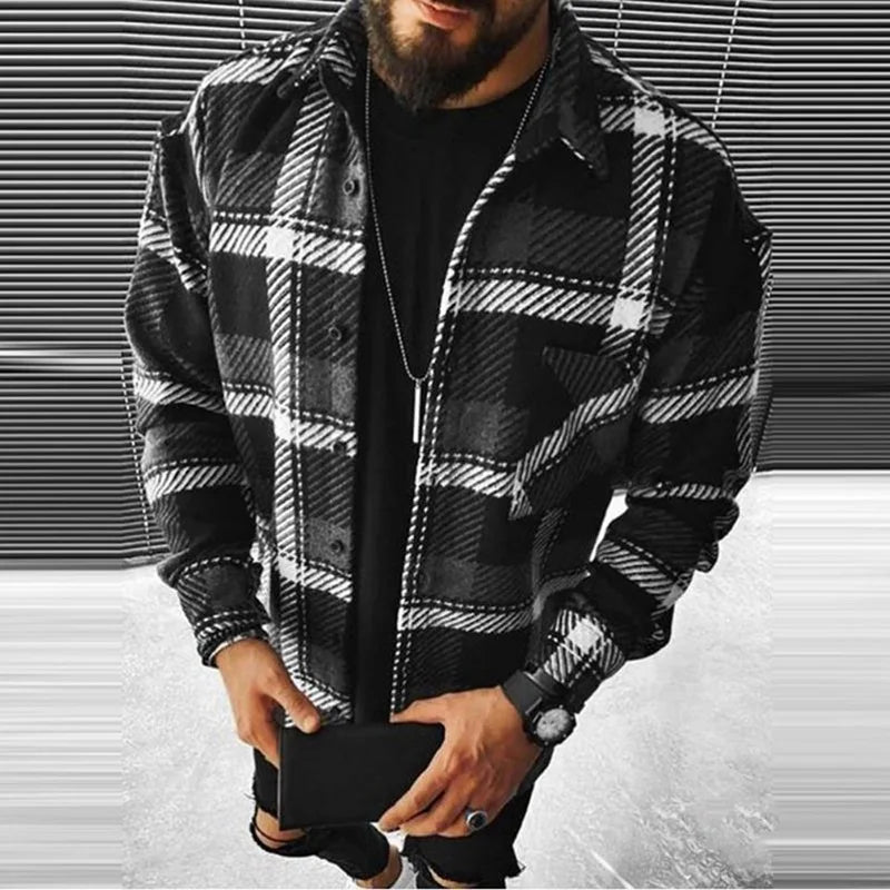 Men Plaid Shacket