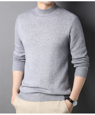 Men Mock Neck Pullover