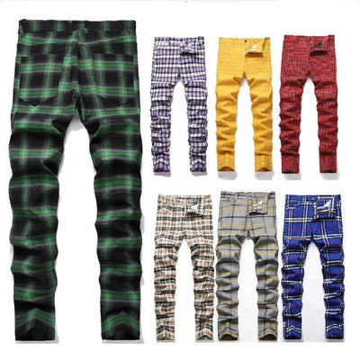 Men Plaid Pants