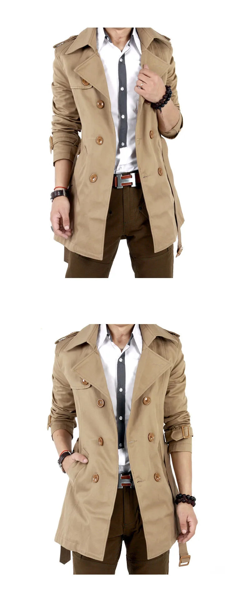 Men Retro Trench