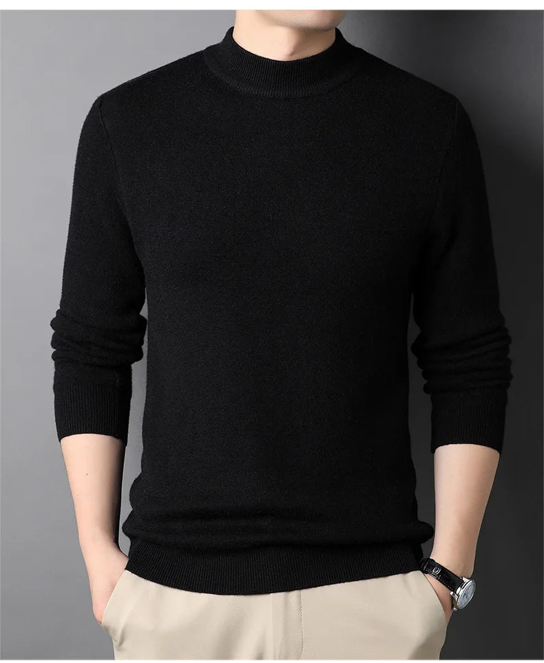 Men Mock Neck Pullover