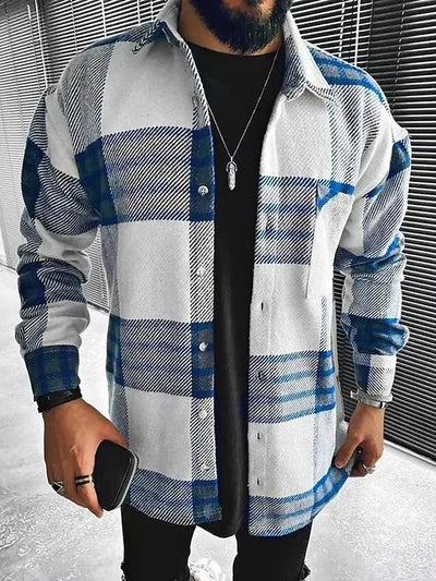 Men Plaid Shacket