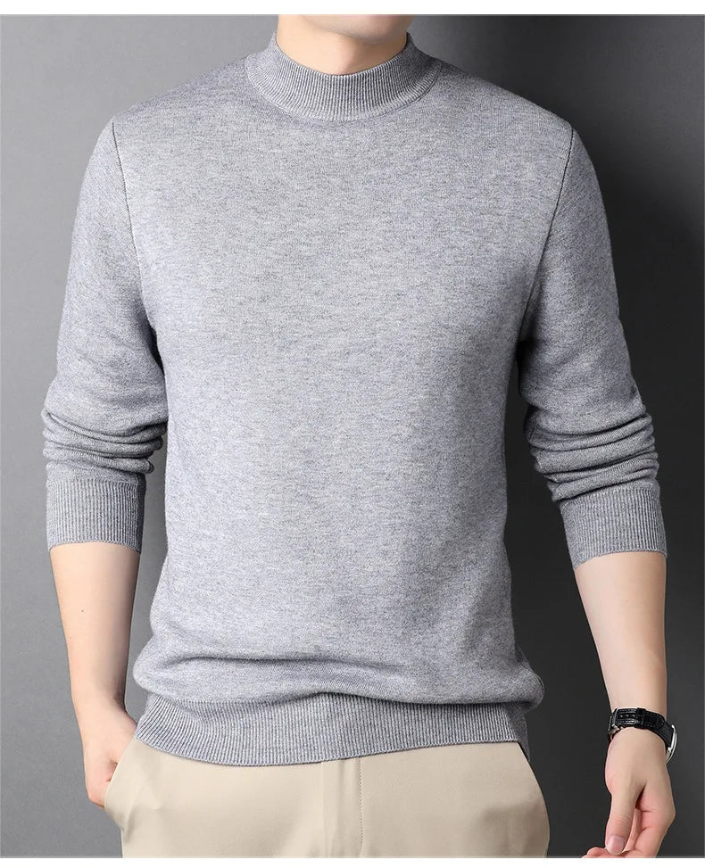 Men Mock Neck Pullover