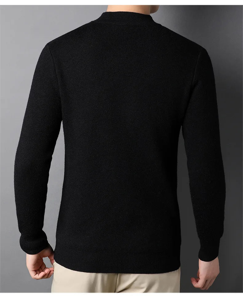 Men Mock Neck Pullover