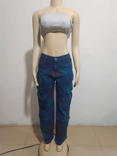 Women Multi Pocket Jeans