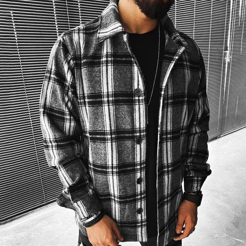 Men Plaid Shacket