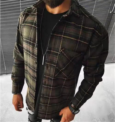 Men Plaid Shacket