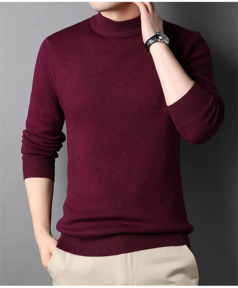 Men Mock Neck Pullover