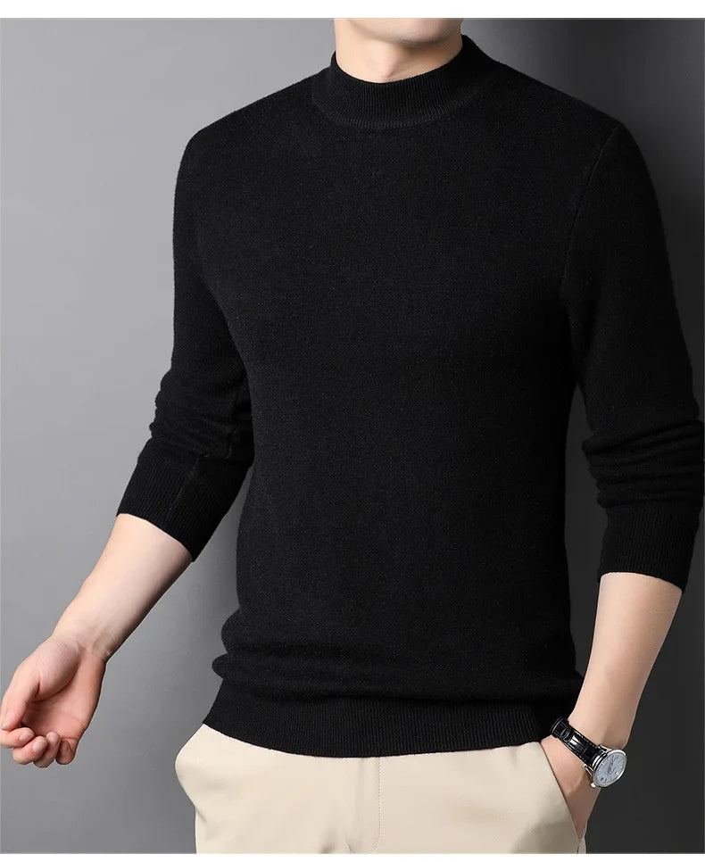 Men Mock Neck Pullover